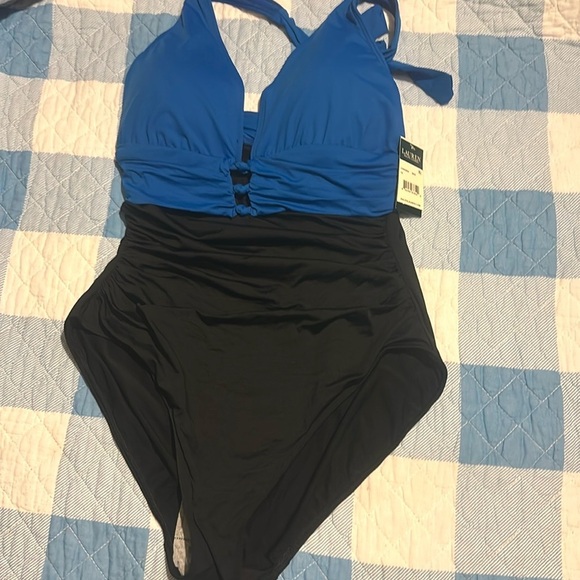 NWT Ralph Lauren Colorblock Tummy Control Swimsuit - Picture 11 of 13
